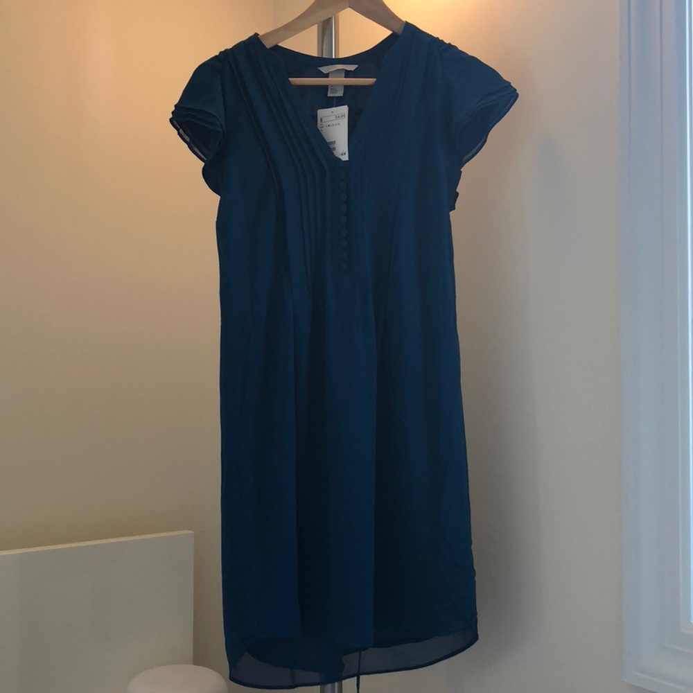 NWT H&M Dress. Teal. Sz 4.